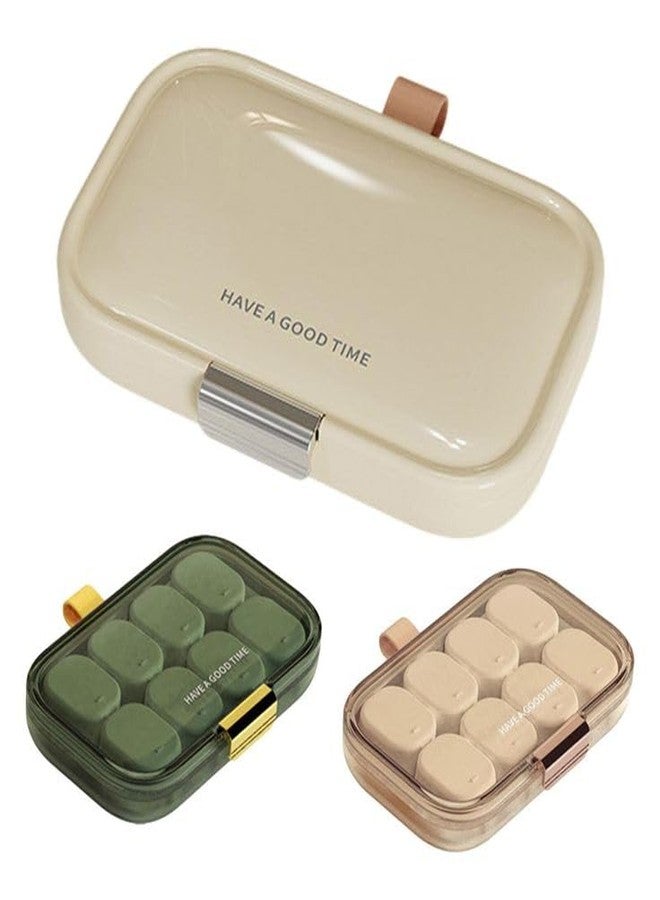 Xeerabdi Mini Pocket Pills Holder Box Portable Pill Case Small Travel Pill Organizer for Traveling Purse Vitamin Fish Oil Compartments Container Weekly Medicine Box (Green) - Image 3